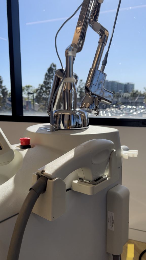 Laser equipment setup in a clinic